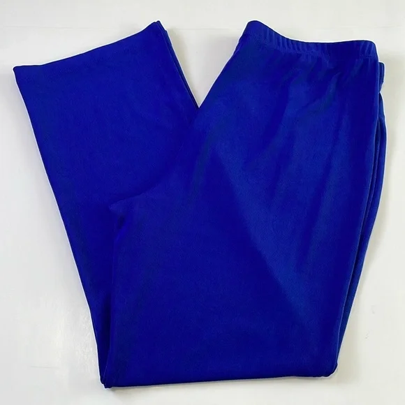 NWT Chico’s Travelers Elastic Waistband Pull On Pants Size L Royal Blue Straight - Picture 2 of 16